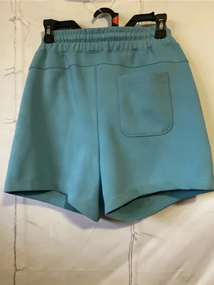 Mondetta Ribbed Drawstring Athletic Shorts - Teal Blue thumbnail 3