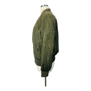 Joujou Bomber Jacket‎ Women Large Olive Green Faux Fur Lined Full Zip Utility thumbnail 10