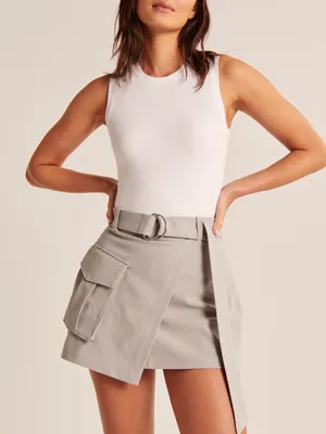 Abercrombie & Fitch Wrap Front Utility Skort in Taupe Size Small thumbnail 1