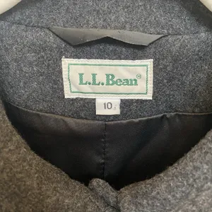 LL Bean Vintage '90s Dark Gray Wool Button‎ Down Jacket Size 10 thumbnail 3