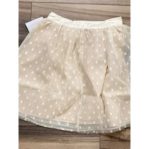 NWT Ivory Swiss Dot Mesh‎ Overlay Mini Skirt Women's Small Tulip B Coquette thumbnail 4