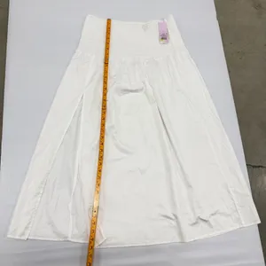 Wild Fable White Smocked Waist Side Slit Midi Skirt‎ Womens size L NWT thumbnail 6