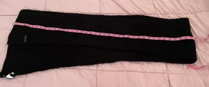 Rebecca Minkoff NWT Traveling Rib Black Knit Scarf, size 76x10” thumbnail 7