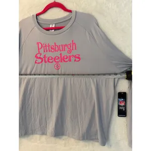 National Football League Team Apparel Pittsburgh Steelers Womens XL Grey Pink Long Sleeve Knit‎ Sleep Top NWT thumbnail 3