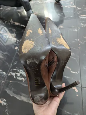 Les Tropéziennes Par M. Belarbi Collection Brown Leather Ankle Boots Stilettoes thumbnail 5