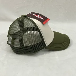 Jacks Surfboards Pray For Surf Embroidered Olive Green White Surfer Trucker Mesh SnapBack Hat Cap thumbnail 7