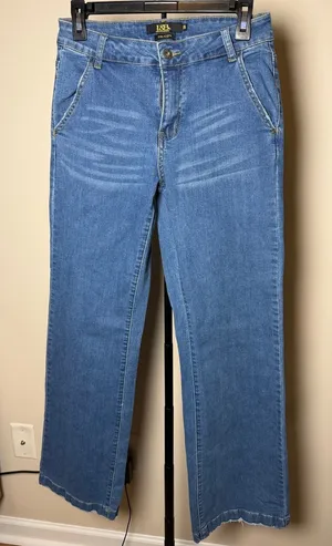 Medium Wash Palazzo Jeans Size 8 Blue thumbnail 1