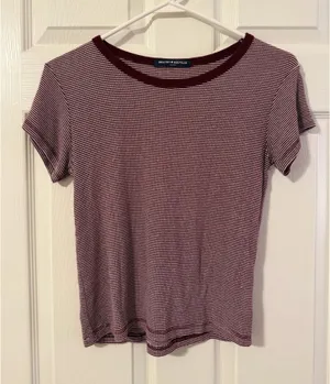Brandy Melville Maroon Striped Top thumbnail 1
