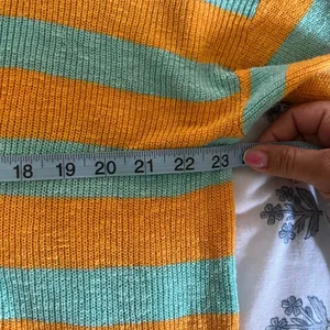 Free People Beach Malibu Surf Sweater Icelandic Poppy Orange Teal Striped Small thumbnail 8