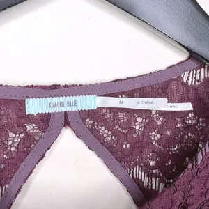 Kimchi Blue Lace‎ Shift Urban Outfitters Dress Medium Burgundy Vintage Style thumbnail 3