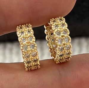 15mm CZ Small Hoop Earrings for Men Women Unisex Earrings Streetwear Hip Hop Punk thumbnail 1