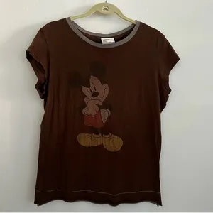 Walt Disney World Mickey Mouse Brown Tee Size XL thumbnail 1