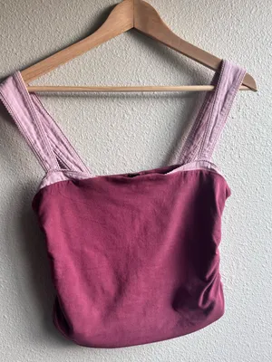 Free People Two-Tone Pink Square-Neck Camisole thumbnail 2