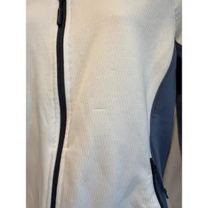 The North Face Womens Large Grid Fleece Jacket White Blue Full Zip Outdoor thumbnail 4
