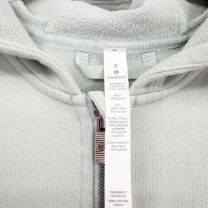 Lululemon Womens Cotton‎ Sea Breeze Cool & Collected Zip Hoodie Jacket Size 6 thumbnail 5