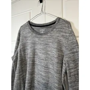 LL Bean Pullover Top Womens Large Gray Space Dye Long Sleeve Tunic 511671 thumbnail 8