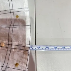 Madewell Embroidered Windowpane Square-Neck Button-Down Top‎ White White Wash XS thumbnail 6