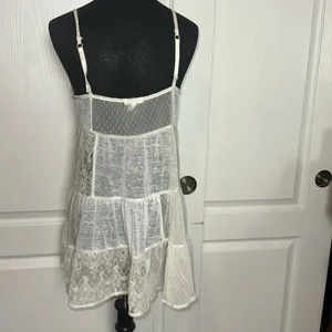 RETRO AEROPOSTALE PATCHWORK SHEER CREAM LACE CAMI TUNIC ROMANTIC BOHO thumbnail 3