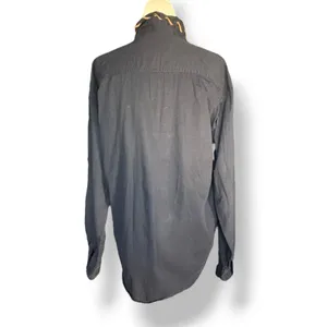 Vintage Black Lace Up‎ Western Shirt Women’s Small Cotton Button Down Ranch Top thumbnail 6