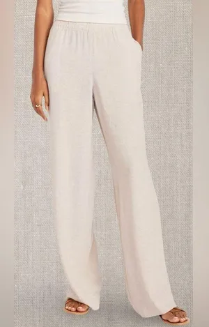 NWTS💓GAP OLD NAVY XL💓LINEN WIDE LEGGED PANTS SIDE AND BACK POCKETS thumbnail 4