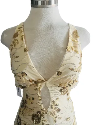 Princess Polly Steffie Beaded Strappy Minidress Yellow Size 2 NWT thumbnail 8