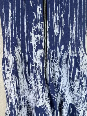 Anthropologie charlie jade Royal Blue & White Zip-Front Knit Dress size XS? thumbnail 3