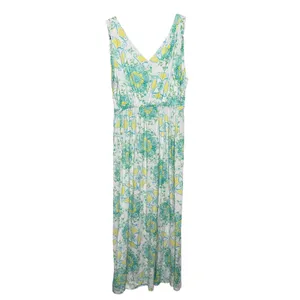 Fresh Produce Maxi Dress Womens Large White Teal Yellow Excellent Paisley Boho thumbnail 6