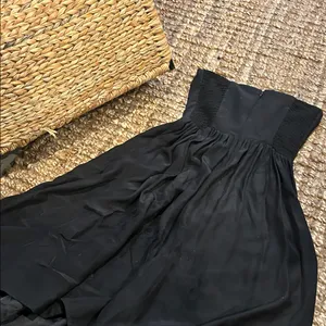 Amanda Uprichard 100% Silk Elegant Black Strapless Midi Dress Size Small thumbnail 7