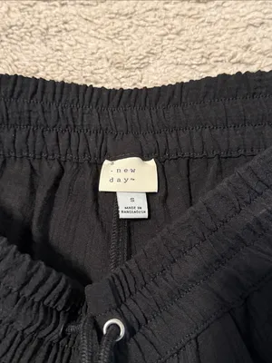 a new day Black Wide-Leg Drawstring Pants thumbnail 2