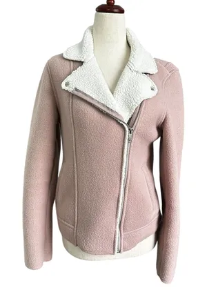 Old Navy Mauve/White Sherpa Cozy Jacket Women's Size Small | 53-11 thumbnail 1