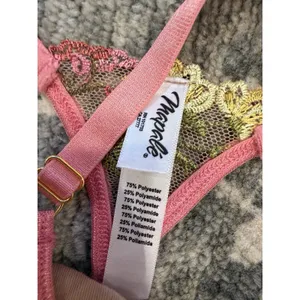 Mapale Pink Garden Two Piece Lingerie Set Embroidered Sz S NWT thumbnail 3