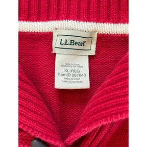 LL Bean Red Toggle Rope Cotton Sweater Cardigan Longsleeve Womens Size XL thumbnail 3