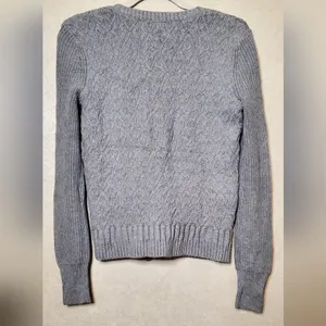 Victoria's Secret Gray Women's Knit Sweater with Asymmetrical Zipper up thumbnail 3