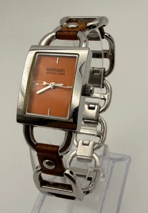 Chic Vintage Michael Kors MK-2034 Chainlink Watch - Orange Dial New Battery thumbnail 1