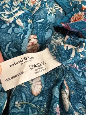 Natural Life Charlotte RayonTiered Midi Dress Teal Floral XS thumbnail 8