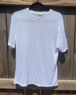 Zara Basic White Short Sleeve Crewneck T-Shirt Womens Small Minimalist Tee thumbnail 1