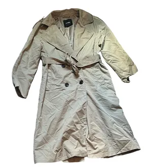 Pull & Bear Women's Beige Trench Coat Tan Size L thumbnail 1