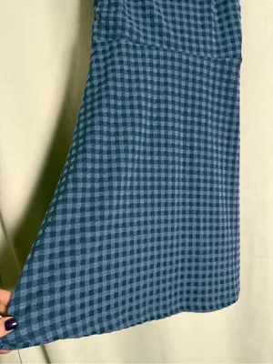 Urban Outfitters Cher Straight Neck Blue Checkered Patterned Mini Dress Size XS thumbnail 8