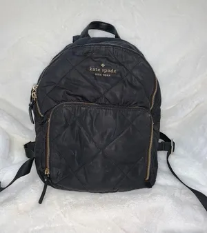 Kate Spade Quilted Nylon‎ Backpack Black Adjustable Straps Women's Bag thumbnail 1