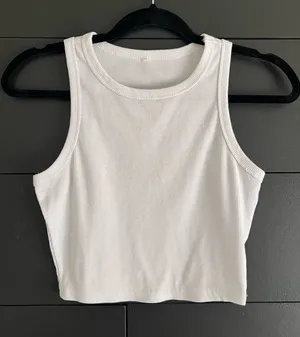 Back To Basics Everyday White Ribbed Tank Top Women’s Sz M GUC thumbnail 1
