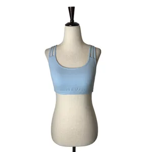 Athleta Sports Bra Women Small Blue Strappy Lattice Back Yoga Running Athleisure thumbnail 3
