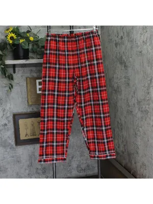 NWT Casual Nights Cotton Long Sleeve Button Down Pajama Set Red Black Plaid L thumbnail 5