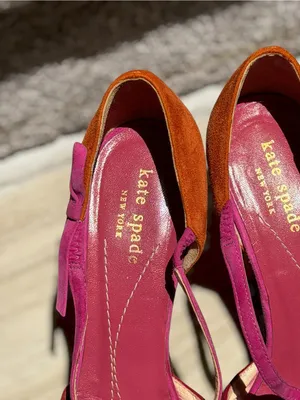 Kate Spade New York Colorblock‎ Suede D’Orsay Platform Pumps Bow Heels Pin Up thumbnail 9