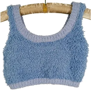 Y2K Boys Lie Bodhi Fleece Bralette Fuzzy Crop Top XS/S Blue Lounge Bratz Rave thumbnail 4