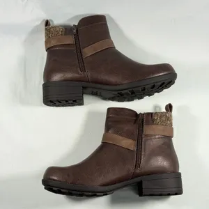 Easy Street‎ Size-9.5M Women's Kourt Slip Resistant Ankle Boots Brown thumbnail 8
