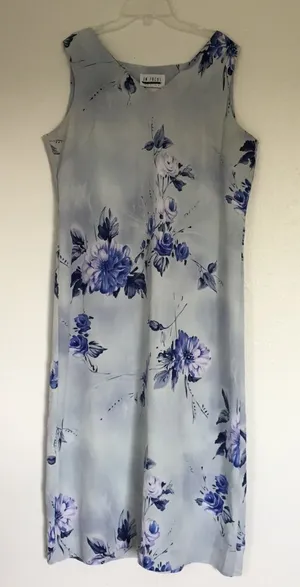 Enfocus Studio VTG sundress, tank top, blue flower, lightweight y2k vintage thumbnail 1