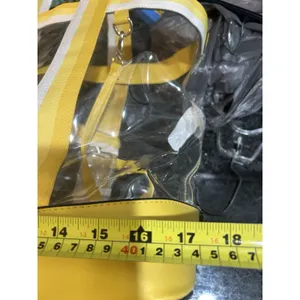Large Yellow Trimmed Clear Bag Stadium Tote Game Day Beach Concert Sports Vacay thumbnail 11