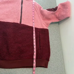 Outdoor Voices MegaFleece Half-Zip Hoodie in Truffle Pink Burgundy, Size Small thumbnail 10