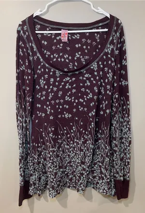 Vintage Free People Scoop Neck Long Sleeve Top y2k thumbnail 1