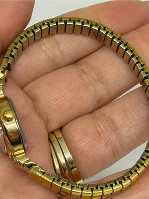 Vintage Timex Gold Tone Oval Quartz Watch Stretch Bracelet CR1216 Philippines 6” thumbnail 3